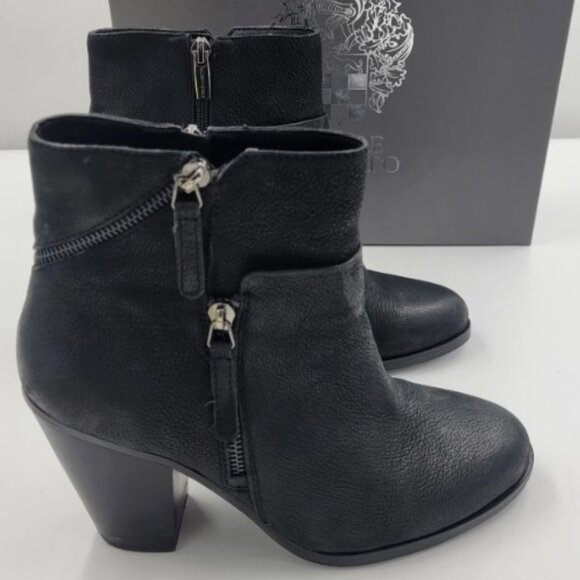 Vince Camuto Shoes - Vince Camuto - Hinnegan Black Leather Ankle Boot Size 5.5